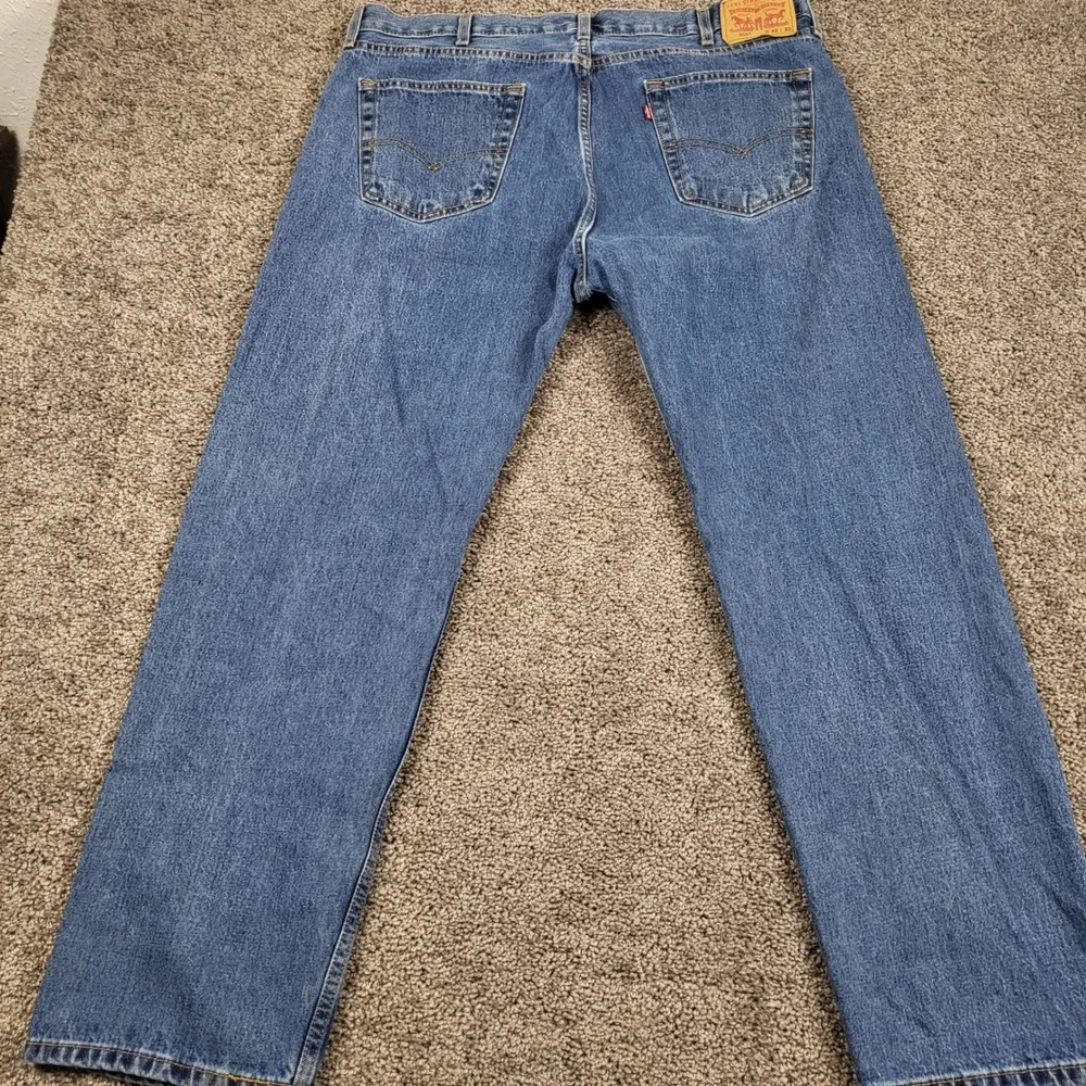 Levi Strauss 505 Mens W42 L32 Blue Denim‎ Jeans Straight Fit Classic
